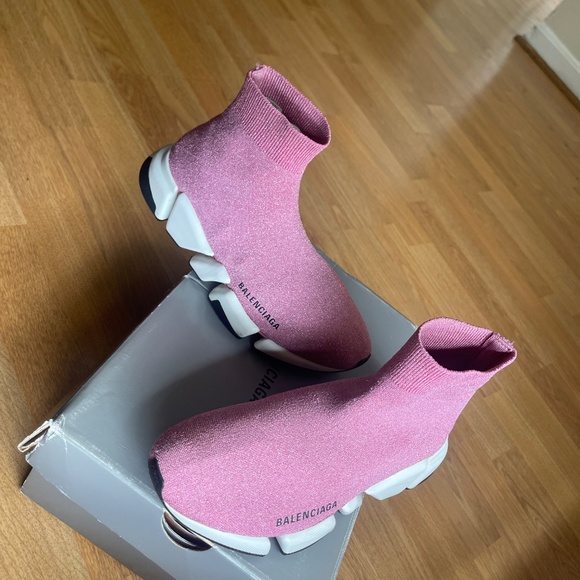 ✨BALENCIAGA Speed Glitter Shine Knit Laces Sock... | Depop Balenciaga women’s speed glitter sneaker